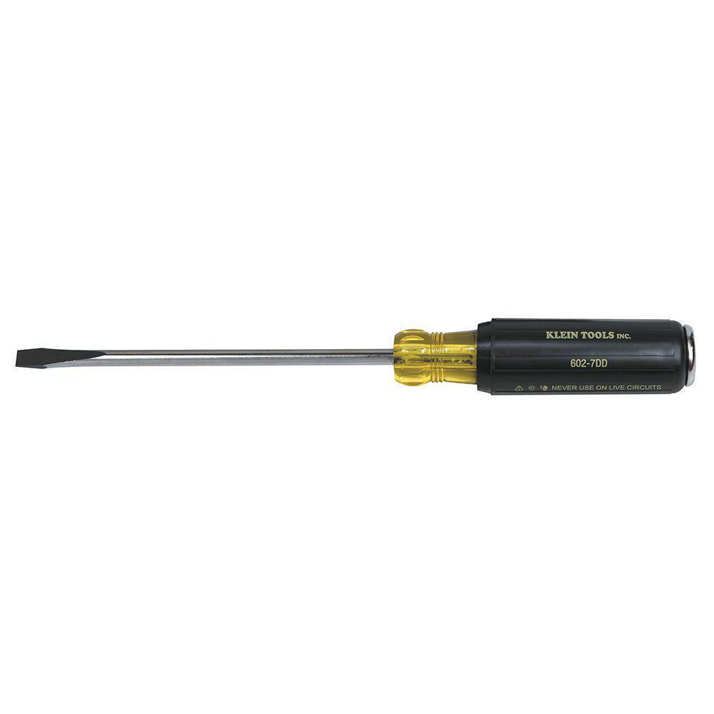 Klein Tools 602-7DD Slotted Screwdriver: 5/16" Width, 7" OAL, 7" Blade Length