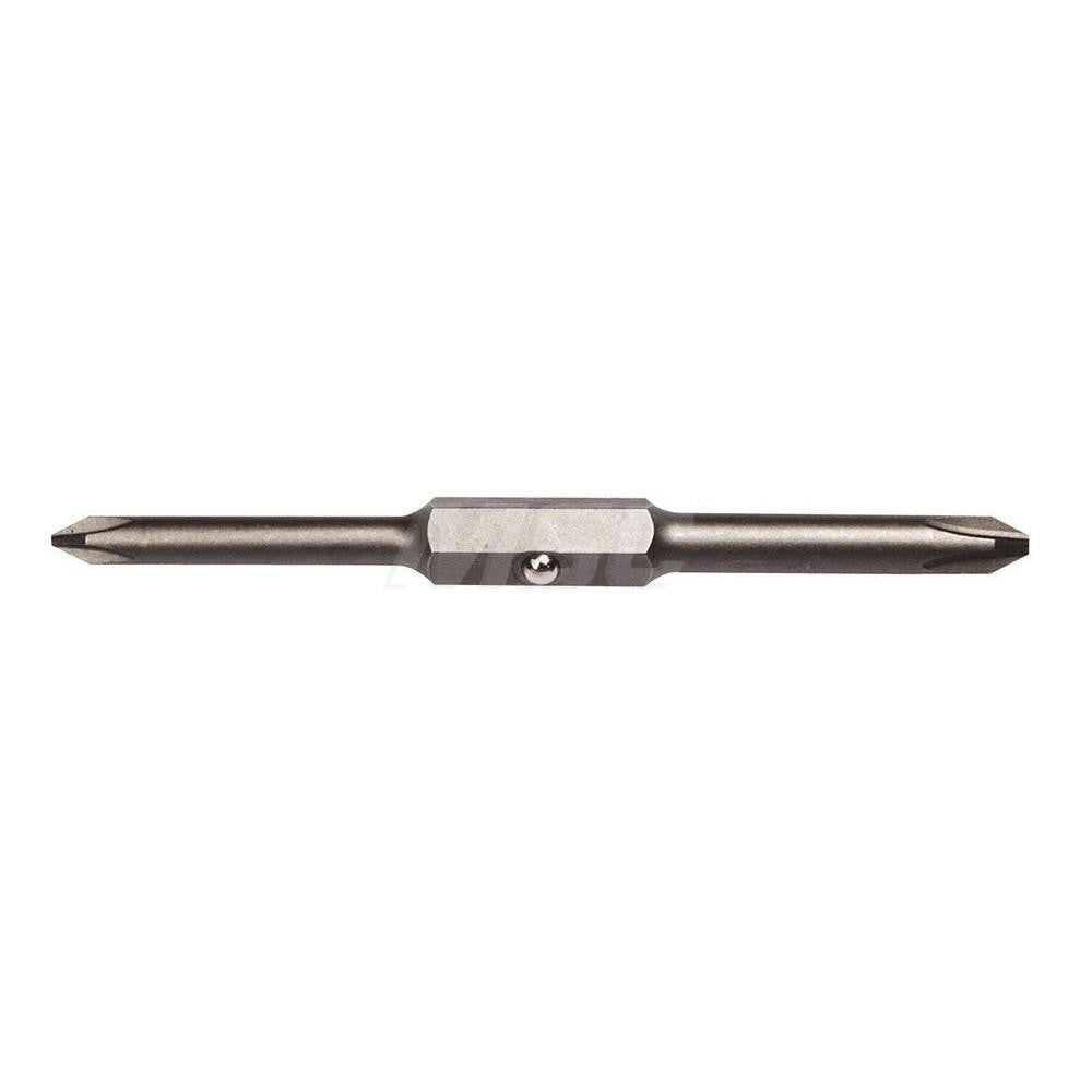 Klein Tools 32400 Power Screwdriver Bit: D & E Phillips Bit, 1/4" Hex, #1 & #2 Phillips