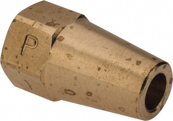 Parker 41FL-3 Brass Flared Tube Long Nut: 3/16" Tube OD, 3/8-24 Thread, 45° Flared Angle