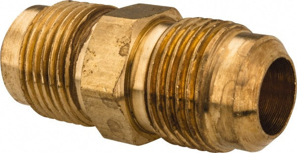 Parker 42F-10 Brass Flared Tube Union: 5/8" OD, 7/8-14 Thread, 45 deg Flared Angle