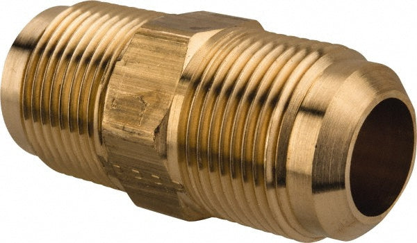 Parker 42F-12 Brass Flared Tube Union: 3/4" Tube OD, 1-1/16-14 Thread, 45° Flared Angle