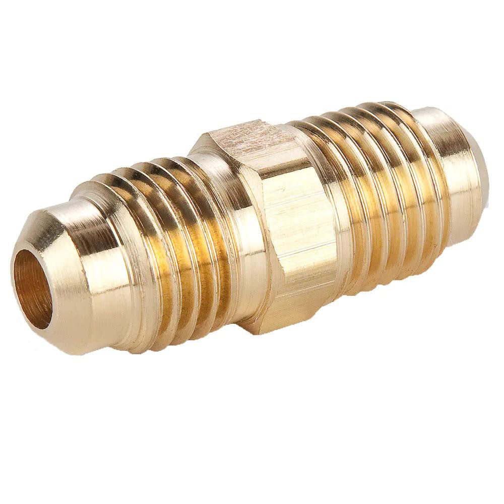 Parker 42F-6 Brass Flared Tube Union: 3/8" Tube OD, 5/8-18 Thread, 45° Flared Angle (Pack of 5)
