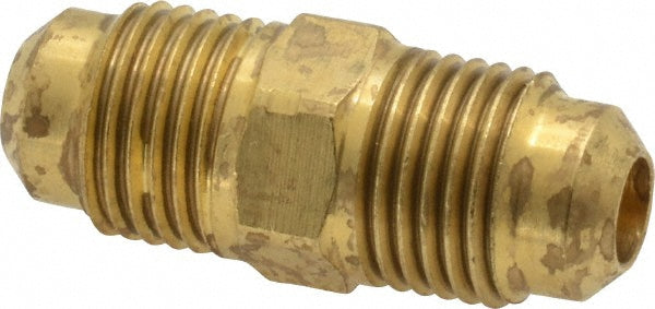 Parker 42F-5 Brass Flared Tube Union: 5/16" Tube OD, 1/2-20 Thread, 45° Flared Angle (Pack of 5)