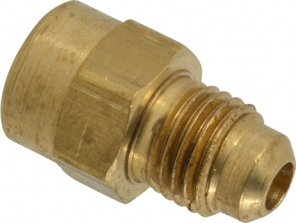 Parker 46F-4-2 Brass Flared Tube Female Connector: 1/4" OD, 1/8-27 Thread, 45 deg Flared Angle (Pack of 5)