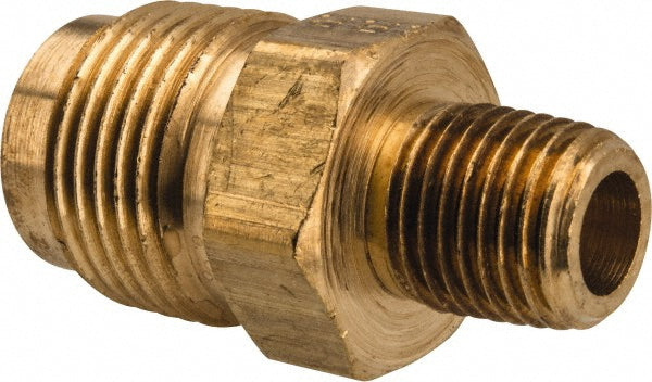 Parker 48F-10-4 Brass Flared Tube Connector: 5/8" Tube OD, 1/4-18 Thread, 45° Flared Angle