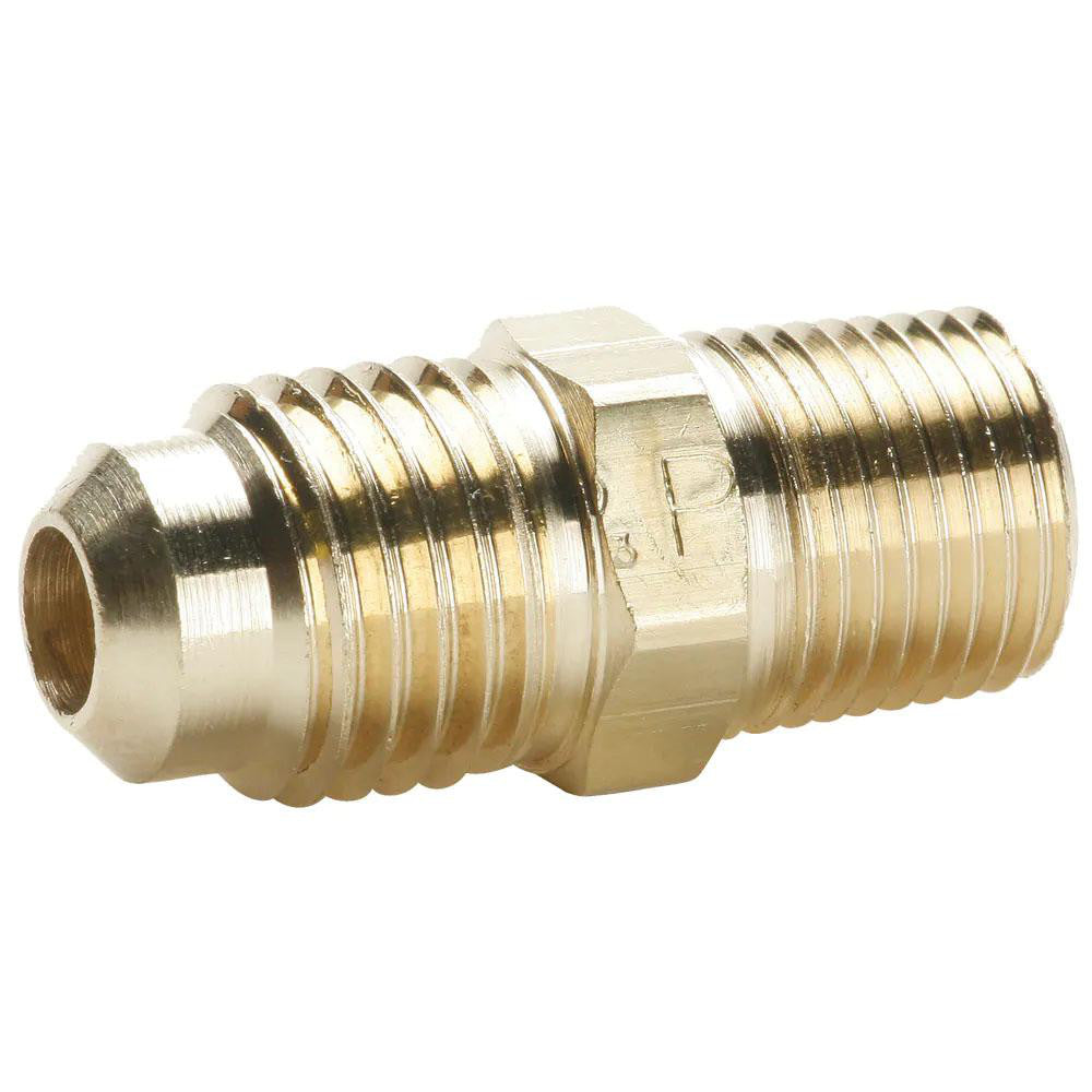 Parker 48F-5-4 Brass Flared Tube Connector: 5/16" Tube OD, 1/4-18 Thread, 45° Flared Angle (Pack of 5)