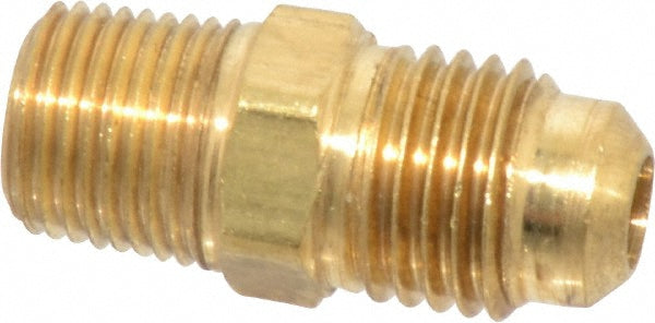 Parker 48F-4-2 Brass Flared Tube Male Connector: 1/4" OD, 1/8-27 Thread, 45 deg Flared Angle (Pack of 5)