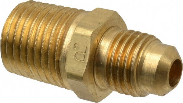Parker 48F-4-4 Brass Flared Tube Male Connector: 1/4" OD, 1/4-18 Thread, 45 deg Flared Angle (Pack of 5)