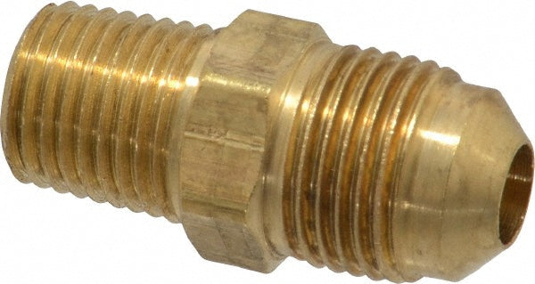 Parker 48F-6-4 Brass Flared Tube Male Connector: 3/8" OD, 1/4-18 Thread, 45 deg Flared Angle (Pack of 5)