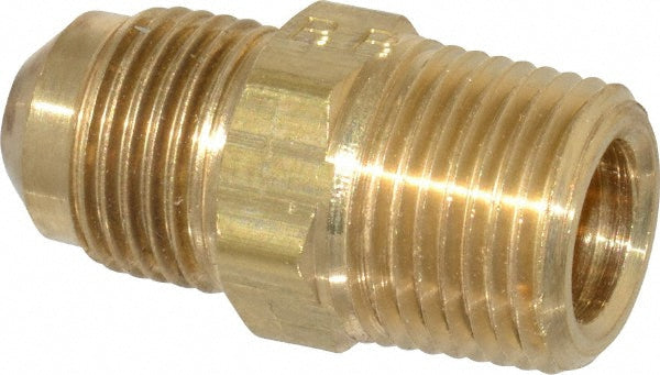 Parker 48F-6-6 Brass Flared Tube Male Connector: 3/8" OD, 3/8-18 Thread, 45 deg Flared Angle (Pack of 5)