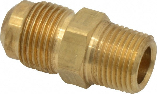 Parker 48F-8-6 Brass Flared Tube Male Connector: 1/2" OD, 3/8-18 Thread, 45 deg Flared Angle