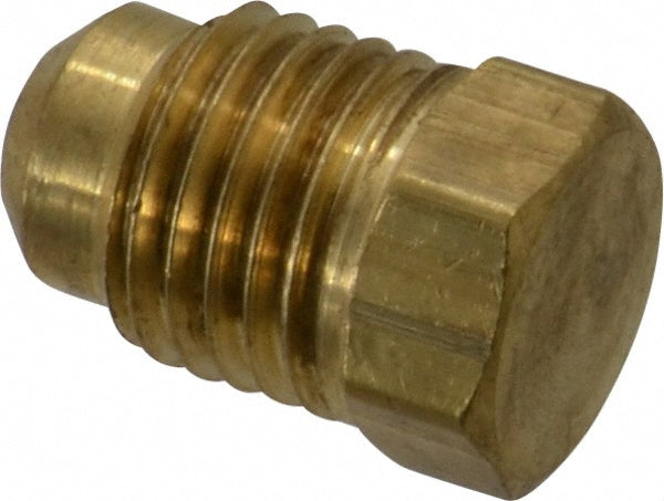 Parker 639F-4 Brass Flared Tube Plug: 1/4" OD, 7/16-20 Thread, 45 deg Flared Angle (Pack of 5)