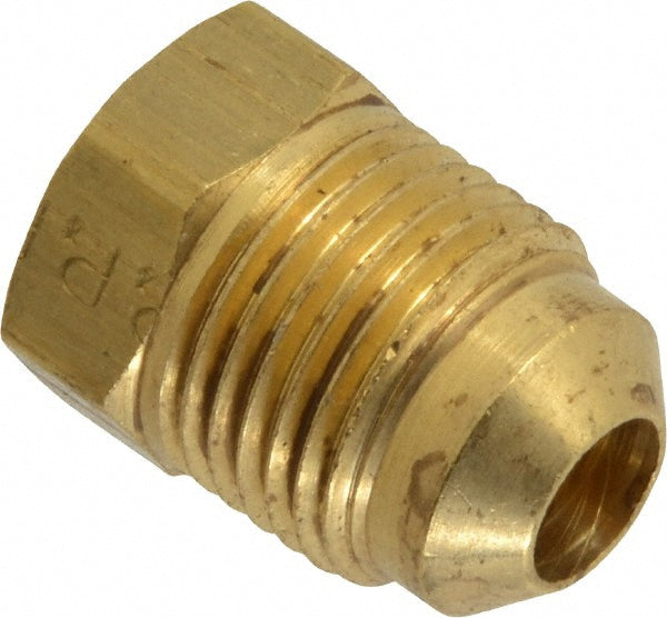 Parker 639F-6 Brass Flared Tube Plug: 3/8" Tube OD, 5/8-18 Thread, 45° Flared Angle