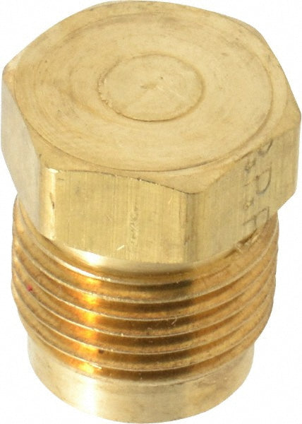 Parker 639F-8 Brass Flared Tube Plug: 1/2" Tube OD, 3/4-16 Thread, 45° Flared Angle