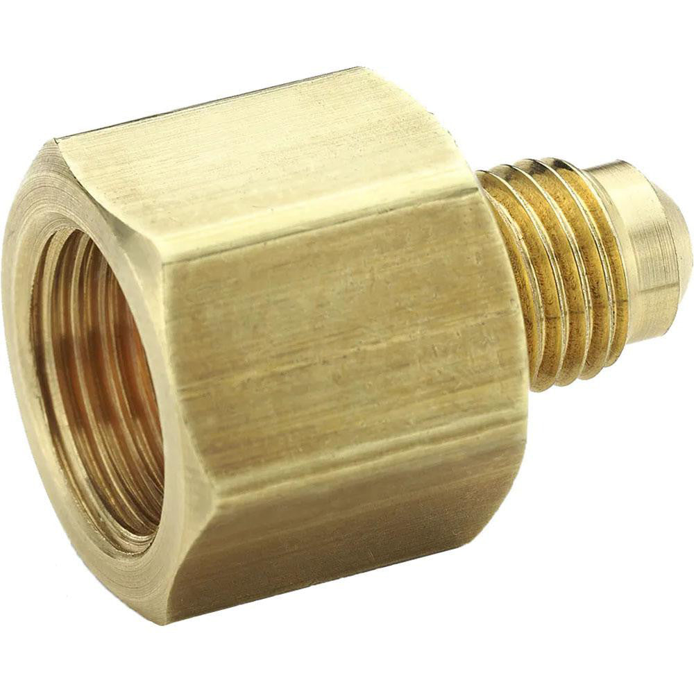 Parker 661FHD-6-4 Brass Flared Tube Male Flare to Female Flare: 3/8 x 1/4" Tube OD, 7/16-20 Thread, 45° Flared Angle