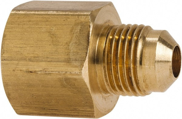 Parker 661FHD-6-8 Brass Flared Tube Male Flare to Female Flare: 3/8 x 1/2" Tube OD, 3/4-16 Thread, 45° Flared Angle