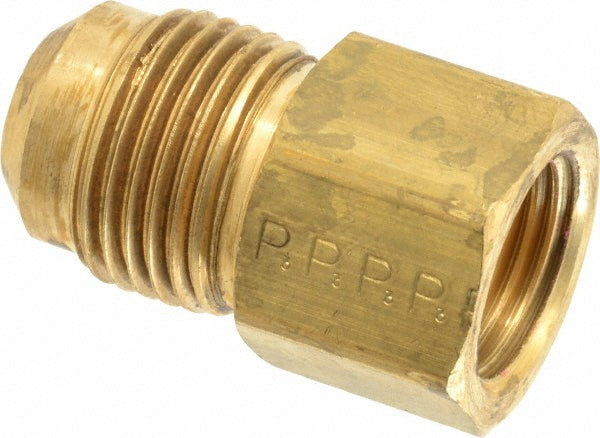 Parker 661FHD-8-6 Brass Flared Tube Male Flare to Female Flare: 1/2 x 3/8" Tube OD, 5/8-18 Thread, 45° Flared Angle