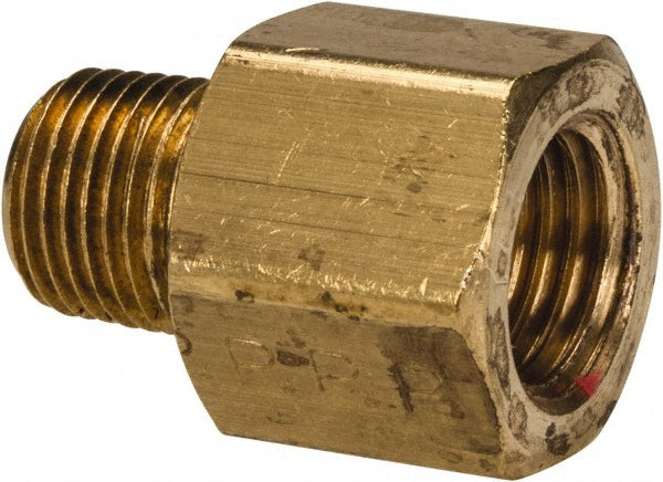 Parker 664FHD-4-2 Brass Flared Tube Connector: 1/4" OD, 1/8-27 Thread, 45 deg Flared Angle
