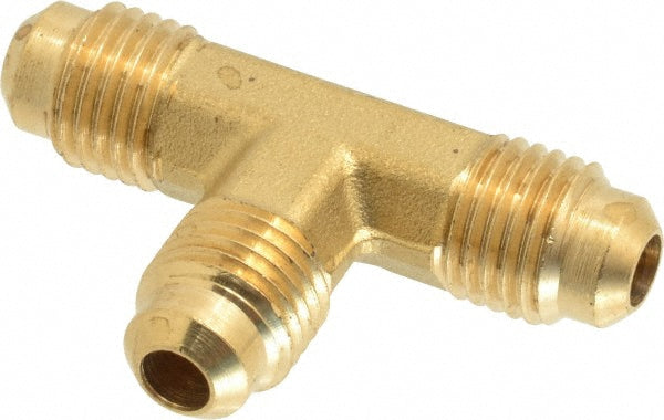 Parker 144F-4 Brass Flared Tube Union: 1/4" Tube OD, 7/16-20 Thread, 45° Flared Angle