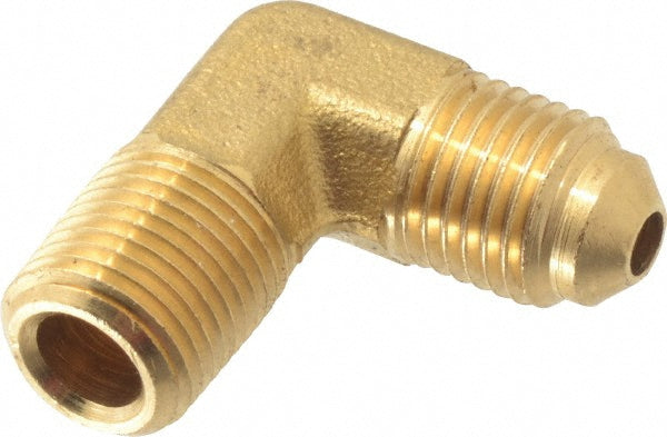 Parker 149F-3-2 Brass Flared Tube 90 Deg Male Elbow: 3/16" OD, 1/8-27 Thread, 45 deg Flared Angle