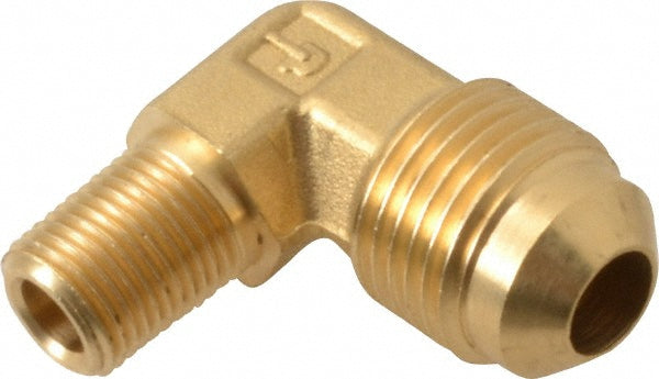 Parker 149F-6-2 Brass Flared Tube 90 Deg Male Elbow: 3/8" OD, 1/8-27 Thread, 45 deg Flared Angle