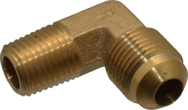 Parker 149F-6-4 Brass Flared Tube Male Elbow: 3/8" Tube OD, 1/4-18 Thread, 45° Flared Angle