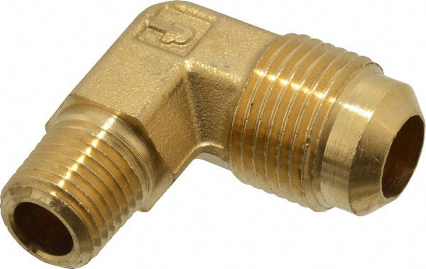 Parker 149F-8-4 Brass Flared Tube Male Elbow: 1/2" Tube OD, 1/4-18 Thread, 45° Flared Angle