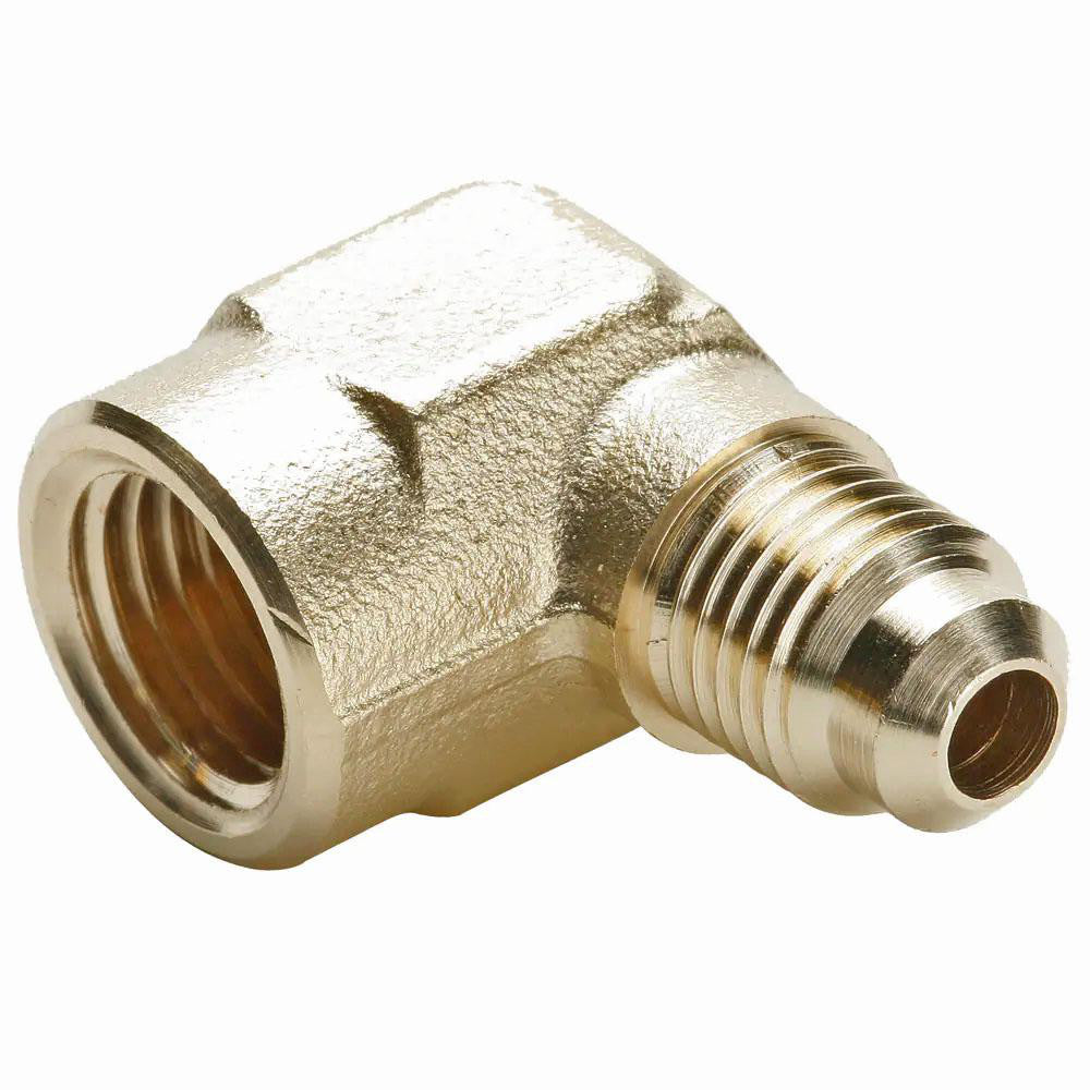 Parker 150F-8-6 Brass Flared Tube Female Elbow: 1/2" Tube OD, 3/8-18 Thread, 45° Flared Angle