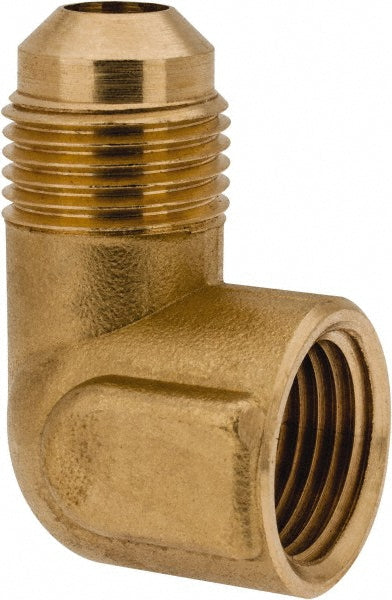 Parker 150F-6-6 Brass Flared Tube Female Elbow: 3/8" Tube OD, 3/8-18 Thread, 45° Flared Angle