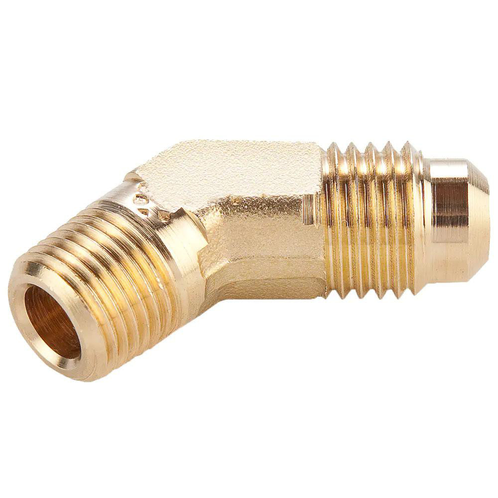 Parker 159F-8-6 Brass Flared Tube Male 45° Elbow: 1/2" Tube OD, 3/8-18 Thread, 45° Flared Angle