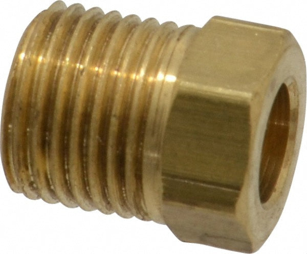 Parker 41IF-4 Brass Flared Tube Inverted Nut: 1/4" Tube OD, 7/16-24 Thread (Pack of 5)