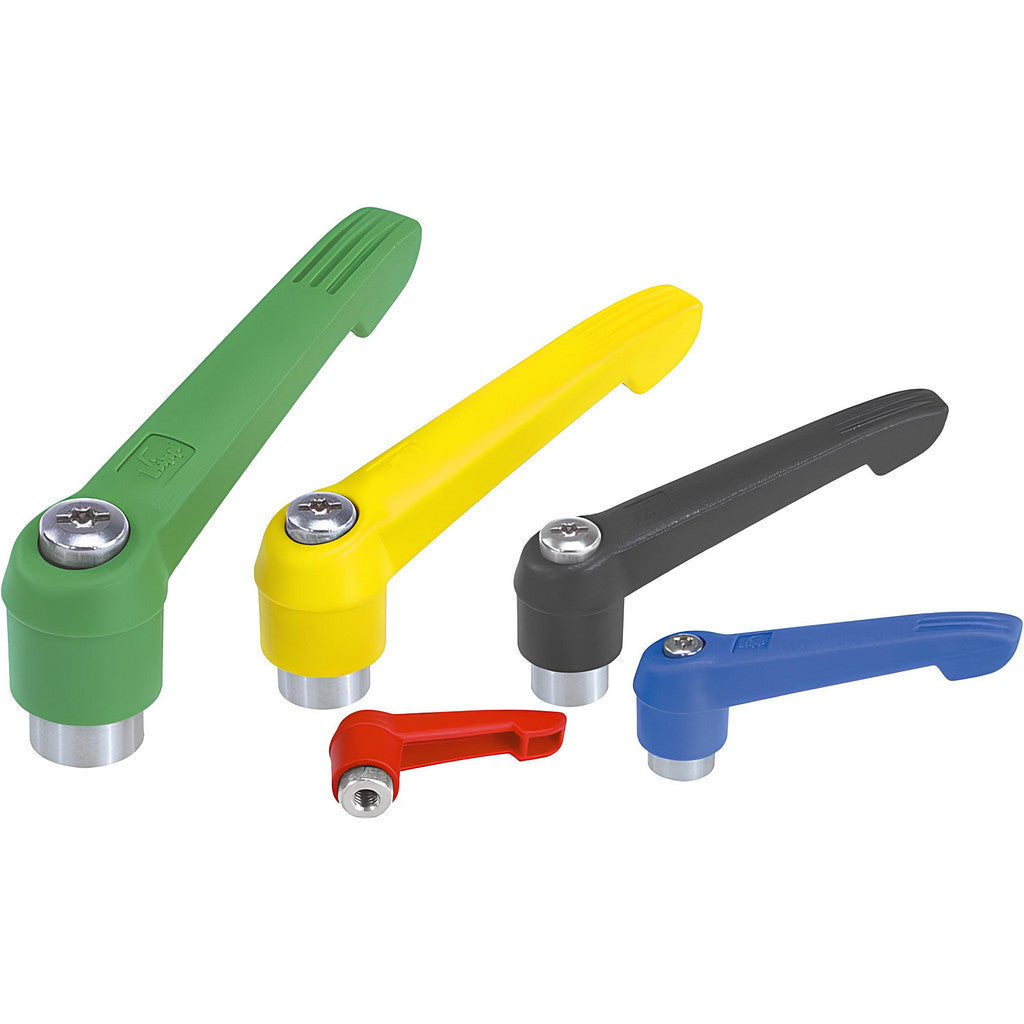KIPP K0270.2A41X40 Threaded Stud Adjustable Clamping Handle: 3/8-16 Thread, 0.71" Hub Dia, Fiberglass Reinforced Plastic
