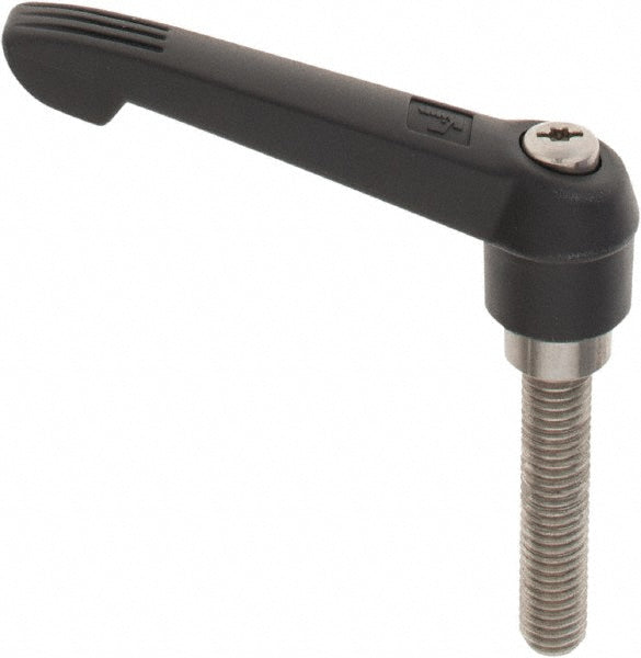 KIPP K0270.4A51X60 Threaded Stud Adjustable Clamping Handle: 1/2-13 Thread, 1" Hub Dia, Fiberglass with Stainless Steel Components