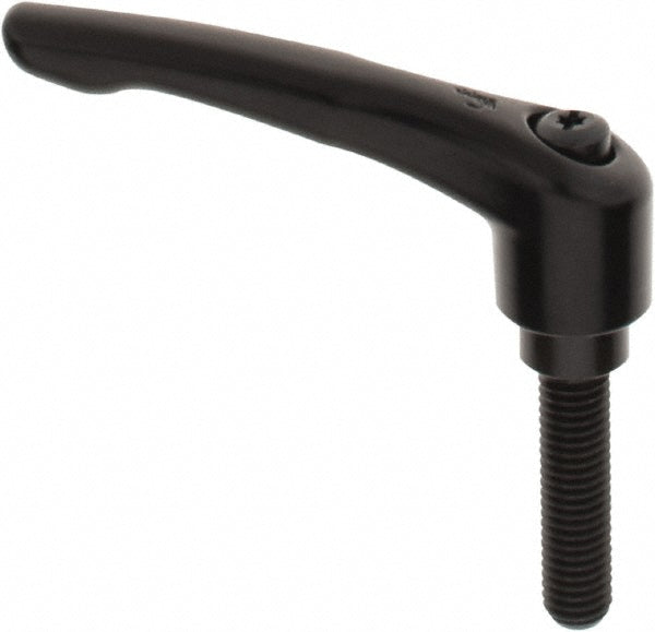 KIPP K0122.4A51X50 Threaded Stud Adjustable Clamping Handle: 1/2-13 Thread, 1.06" Hub Dia, Die Cast Zinc, Black