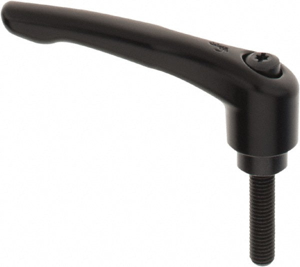 KIPP K0122.4101X40 Metric Threaded Stud Adjustable Clamping Handle: M10 x 1.50 Thread, 27 mm Hub Dia, Zinc Die Cast with Steel Components