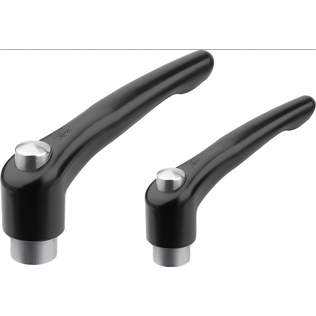 KIPP K0123.2A41X40 Threaded Stud Adjustable Clamping Handle: 3/8-16 Thread, 0.73" Hub Dia, Zinc Die Cast with Stainless Steel Components