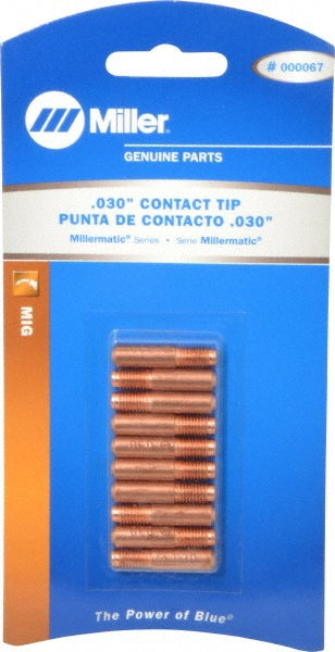 Miller Electric 67 MIG Welder Contact Tip: 0.03" Max Wire Dia (Pack of 10)