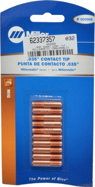 Miller Electric 68 MIG Welder Contact Tip: 0.035" Max Wire Dia (Pack of 10)