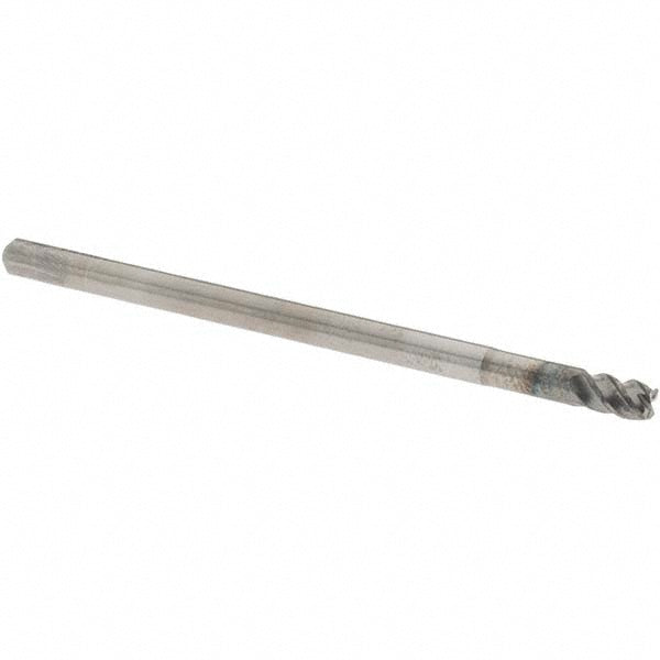 OSG 447100611 Corner Radius End Mill: 1/8" Dia, 1/8" LOC, 0.0150" Corner Radius, 4 Flute, Solid Carbide