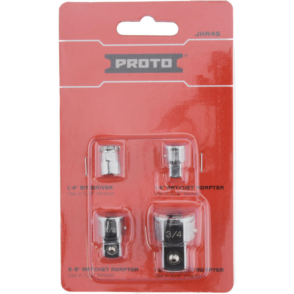 Proto JHA4S 1/4, 3/8, 1/2" Drive, Ratcheting Wrench Adapter Set Inch