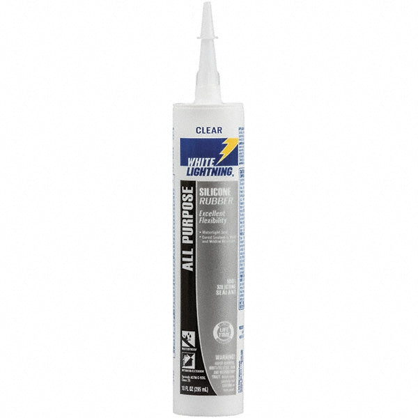 White Lightning W11121010 Silicone Rubber All Purpose Sealant, Clear, 10 fl. oz.