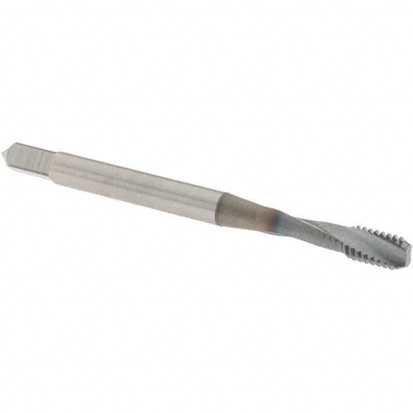 OSG 142208 Spiral Flute Tap: #8-32, UNC, 2 Flute, Bottoming Chamfer, 2B Class of Fit, Powdered Metal, TiCN Finish