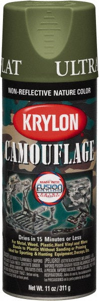 Krylon K04296077 Camouflage Paint, Ultra Flat, Woodland Light Green, 11 oz