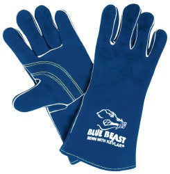MCR Safety 4600XXL Welding Gloves: Blue Beast Size X-Large, Leather, Pair