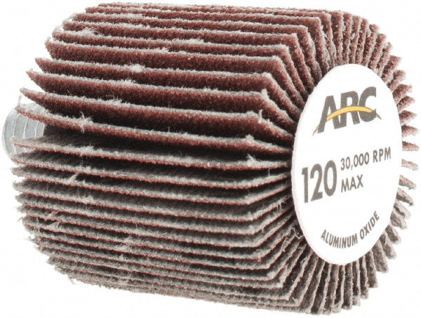 ARC Abrasives 12153 Mounted Flap Wheel: 1" Dia, 1" Face Width, 120 Grit, Aluminum Oxide (Pack of 10)