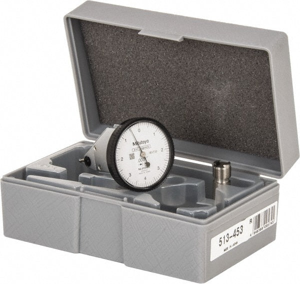 Mitutoyo 513-453-10E Vertical Dial Test Indicator: 0.0080" Max, 0-4-0 Dial Reading, 0.000100" Accuracy