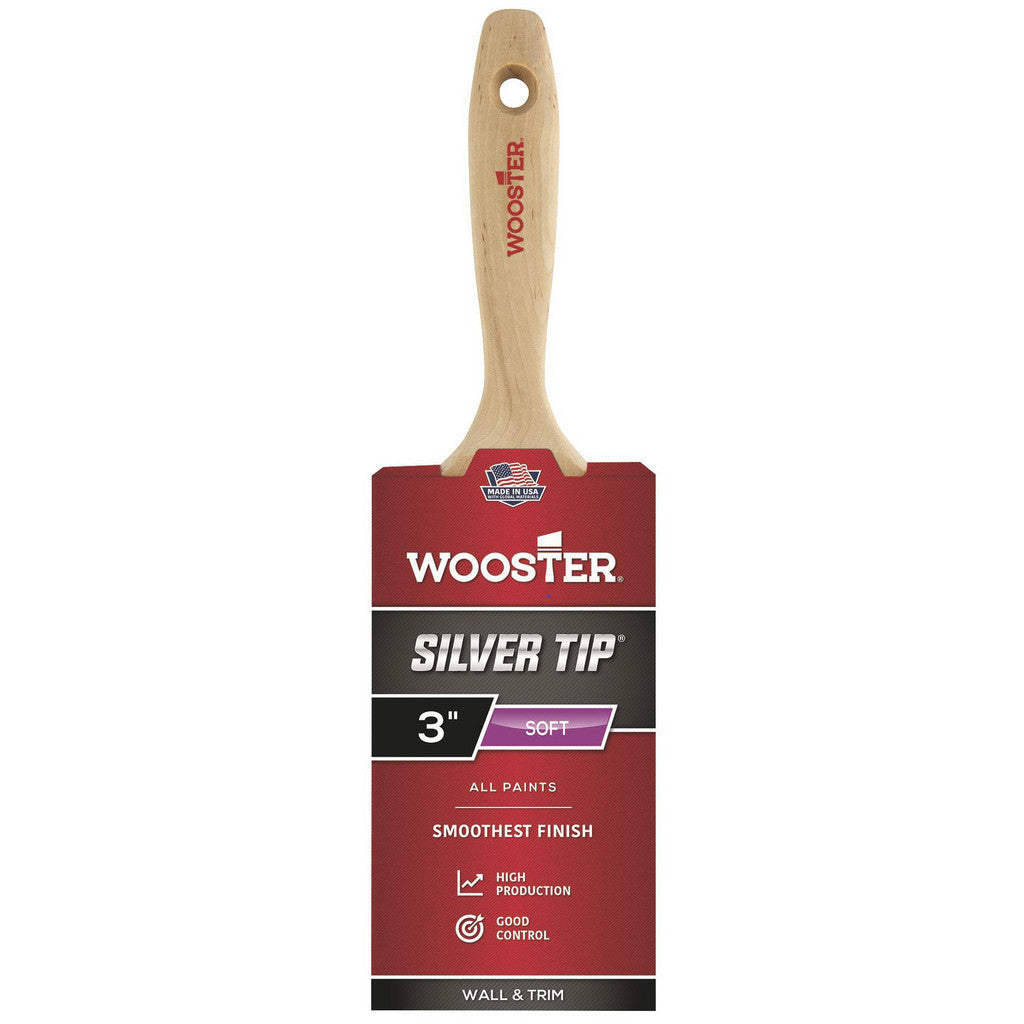 Wooster Brush 5222-3 Paint Brush: 3" Wide, Polyester & Synthetic, Synthetic Bristle