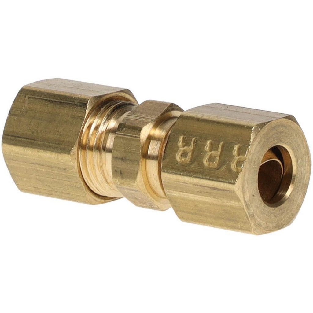 Parker 62C-4 Compression Tube Union: 7/16-24, 1/4" Tube OD, Compression x Compression (Pack of 5)