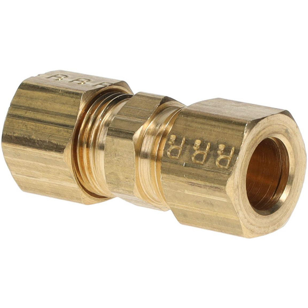 Parker 62C-6 Compression Tube Union: 9/16-24, 3/8" Tube OD, Compression x Compression