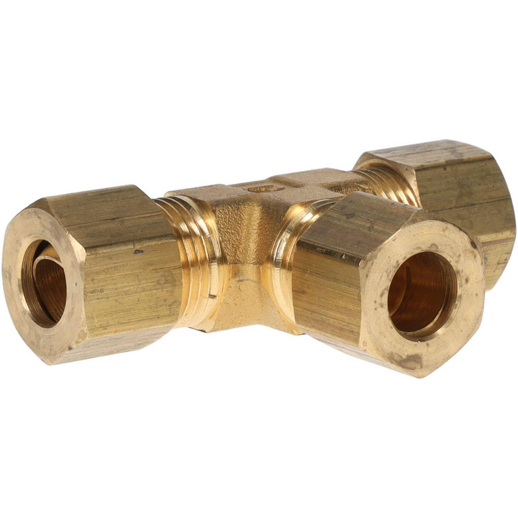 Parker 164C-5 Compression Tube Union Tee: 1/2-24, 5/16" Tube OD, Compression x Compression x Compression